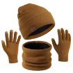 OZERO Warm Wool 3-In-1 Set: Hat, Scarf, Gloves for Men & Women - 1