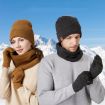 OZERO Warm Wool 3-In-1 Set: Hat, Scarf, Gloves for Men & Women - 2