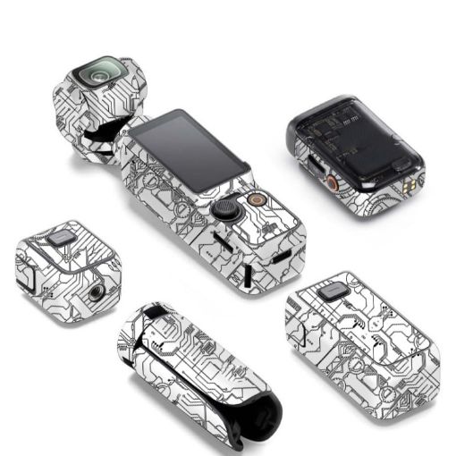 DJI Pocket 3 Camera Stickers Anti-scratch Protective Film (Circuit White) - 1
