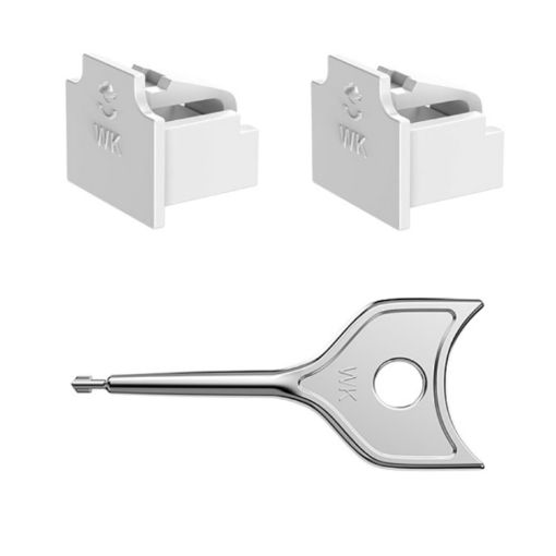 White RJ45 Network Port Safety Plug: 2 Plugs, 1 Key, Dustproof Cover - 1