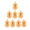 Violin Mute Set: 8pcs Instrument Volume Reduction (Grapefruit) - 1