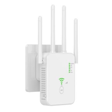Urant U10 300Mbps WiFi Repeater with 4 Antennas, US Plug, White - 1