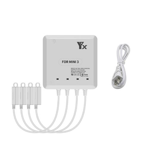 DJI Mini 4/3 Pro Drone YX 4-Way Charger Battery Butler US Plug - 1