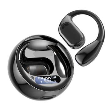 AI Translation Bluetooth Earphone M76 with Digital Display (Black) - 1