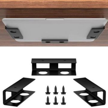 Under Desk Laptop and Tablet Mount Kit for Office Organization (Black) - 1