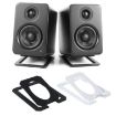 Tilted Metal Desktop Speaker Stand for Studio Monitors (Black) - 2