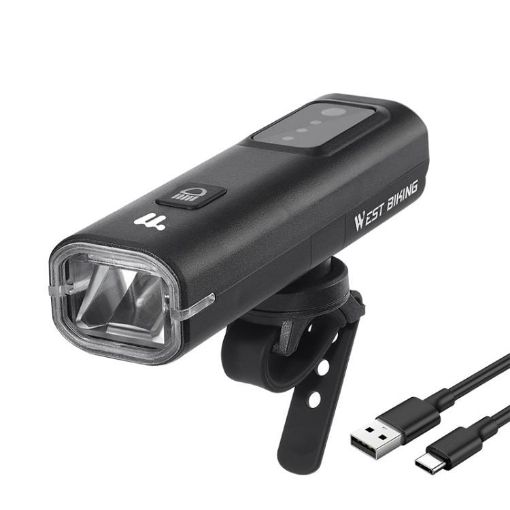 WEST BIKING TYPE-C Rechargeable Waterproof Bike Headlight Regular Style - 1