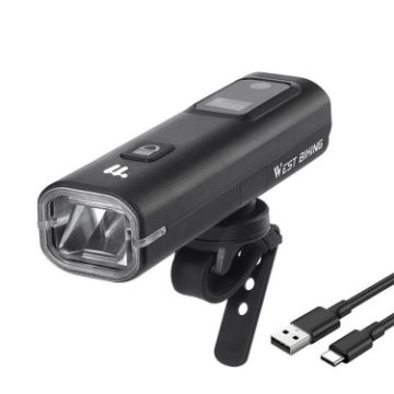 WEST BIKING Waterproof Rechargeable Headlight with Battery Display - 1