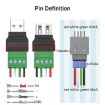 JUXIN USB2.0 Type-A Male to 4 Pin Screw Terminal Block Adapter - 4