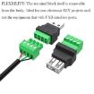 JUXIN USB2.0 Type-A to 4 Pin Screw Terminal Block Adapter, Female - 5