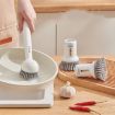 ecoco 2pcs Pot Washing Brush: Short & Long Handle, Simple White - 3