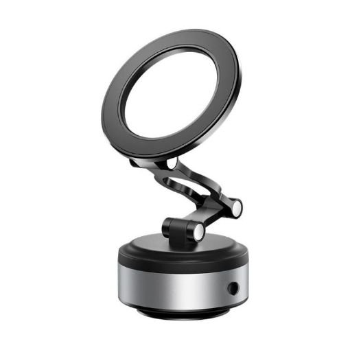 D23-2 Magnetic Vehicle Phone Holder Folding Dashboard Mount (Silver) - 1