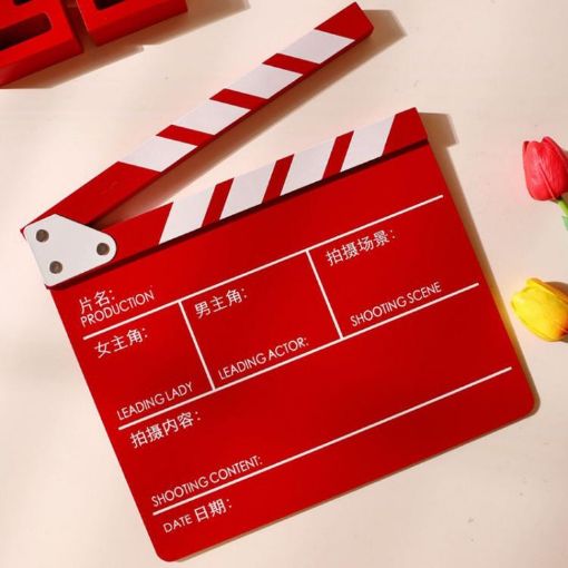 Large Red Wooden Director Board for Movies & Photography Props - 1