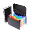 A6 File Organizer with 7 Pockets - Black Cover, Colorful Interior - 1