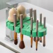 Leaf Shape Wall-mounted Makeup Brush & Toothbrush Rack (Black) - 2
