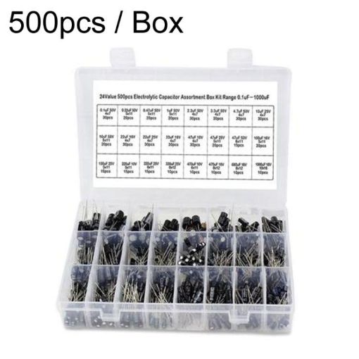 24 Spec Electrolytic Capacitor Kit 0.1uF-1000uF 500pcs/Box - 1