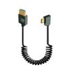 Mini HDMI Left Bend 8K 60Hz HDMI 2.1 Spring Cable 0.5m - 1