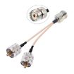 UHF Female to Dual UHF Male Adapter Cable SO239 to PL259Y 15cm - 1