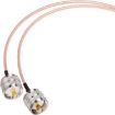 UHF Female to Dual UHF Male Adapter Cable SO239 to PL259Y 15cm - 3