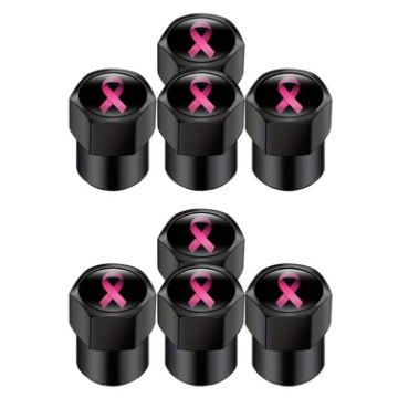 Car Modification Aluminum Tire Valve Caps - Colorful Ribbon (2 Sets) - 1