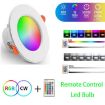 15W RGB+White Dimmable Ceiling Lamp with Remote, 220V Round Recessed - 2