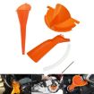 3pcs Harley Motorcycle Oil Diverter & Funnel Set (Orange) - 2