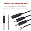 3.5mm Mono Cable 2Pin AUX Audio Power Cord, 25cm - 4
