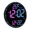 11.6" RGB Wall Clock, Remote-Controlled, Multi-Functional, Bamboo - 2