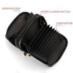 Women's Double Zipper PU Wallet - Large Capacity Card Holder (Black) - 6
