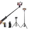 YUNTENG 1688L Selfie Stick Tripod with Bluetooth Remote, 16.5-77 Inch - 1