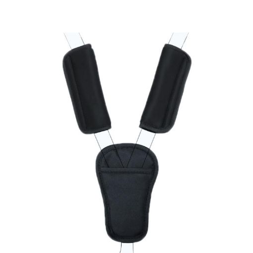 Black Nylon Baby Stroller Seat Belt Shoulder Guard, 3pcs/Set - 1