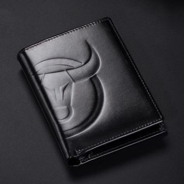 BULL CAPTAIN 0203 Black RFID Cowhide Anti-theft Wallet Vertical - 1