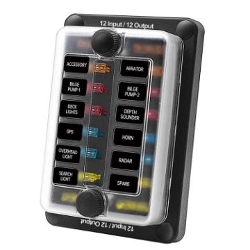 12-Way Fuse Box with LED Indicator & Sticker (ZH-1704B2) - 1
