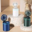 F98 Portable Fan Humidifier with Lights, Battery (Green) - 2