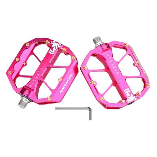 RACEWORK D029 Rose Red CNC Triple Bearing Anti-slip Bicycle Pedals - 1