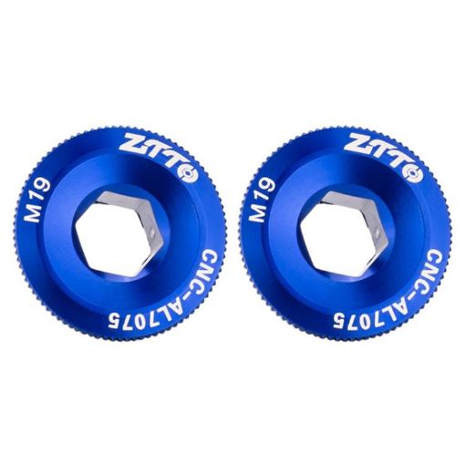 ZTTO 2pcs M19 Blue Bicycle Aluminum Crank Cover Screws - 1