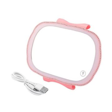 Pink LED Light Makeup Mirror for Car Passenger Sun Visor - 1