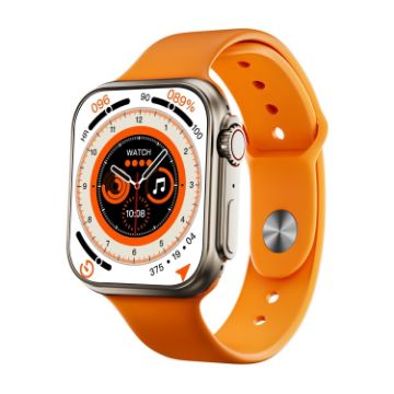 WS8 Plus 2" IPS Smart Watch, IP68, Heart Rate, Sports Modes, Gold+Orange - 1