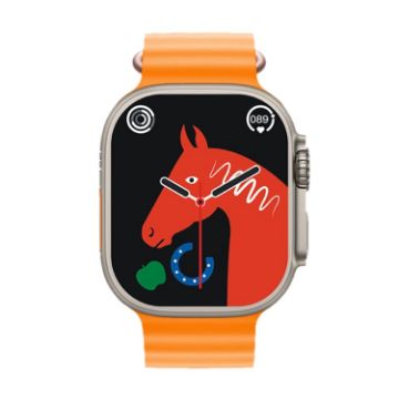 KD99 Ultra 1.99" Smart Watch: Heart Rate & Sports Modes (Gold+Orange) - 1