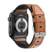E500 Smart Watch: 1.83" HD, ECG, Blood Sugar, Leather Strap (Brown) - 3