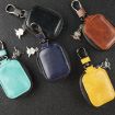 Dark Brown Leather Storage Bag for AirPods Universal Earphone - 2