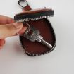 Dark Brown Leather Storage Bag for AirPods Universal Earphone - 5