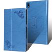 TCL Tab Pro 5G Blue Leather Flower Embossed Tablet Case Holder - 2
