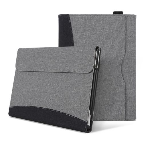 Microsoft Surface Pro 8 Black Grey Leather Tablet Case - 1