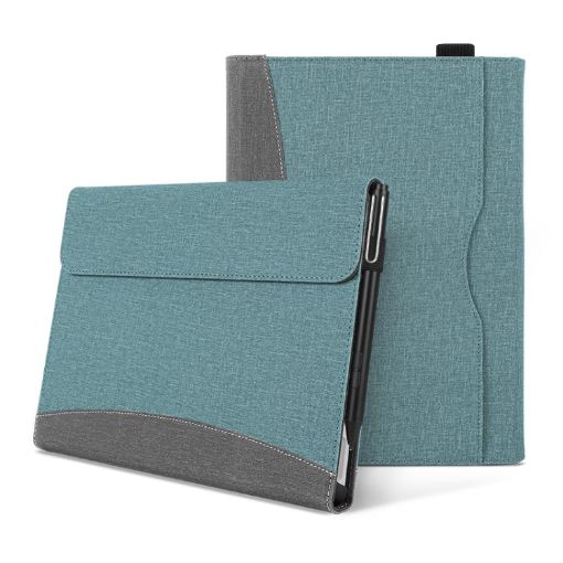 Microsoft Surface Pro 8 Grey Blue Leather Tablet Case - 1