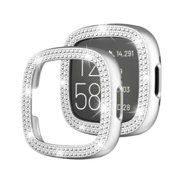 Fitbit Versa 4 Electroplated Double-Row Diamond Watch Case (Silver) - 1