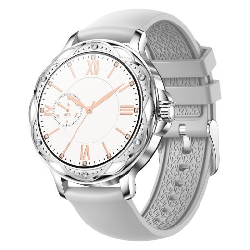 CF12 1.2" Waterproof Smart Wristband, Heart Rate & BP Monitor, Silver - 1
