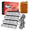 4 in 1 Car Grille Flash Lights with Wireless Remote (Yellow, 16 LEDs) - 6
