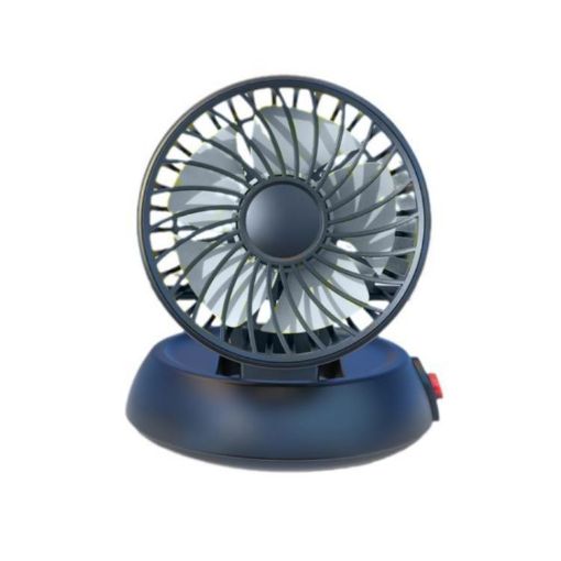 White USB Car Fan: Single-head, 3-Speed, High-wind, Foldable 5V - 1