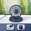White USB Car Fan: Single-head, 3-Speed, High-wind, Foldable 5V - 2